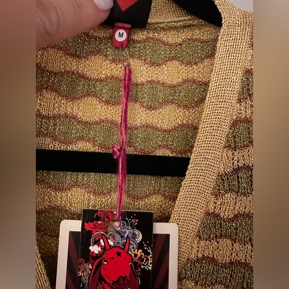 Happy Sheep NWT Size M Cardigan Gold-Copper-Green gold buttons - Picture 3 of 9